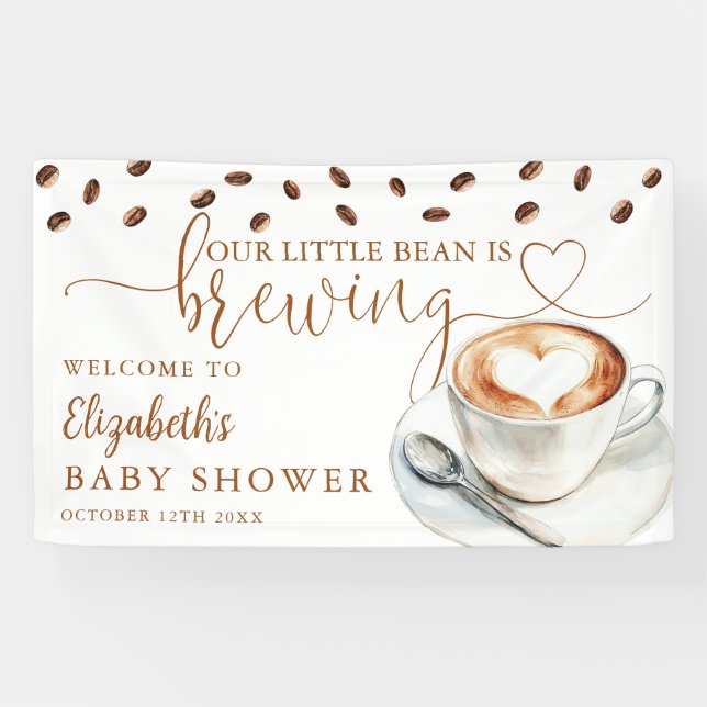 Banderoles Little Bean Coffee Baby Shower Welcome (Horizontal)