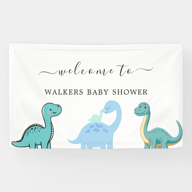 Banderoles Little Dinosaur Cute Baby Shower (Horizontal)