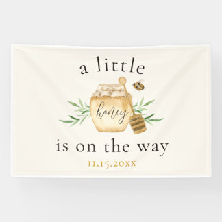 Banderoles Little Honey On The Way Bee Baby Shower Banner