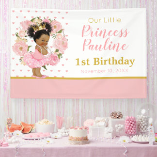 Banderoles Little Princess birthday Flowers banner