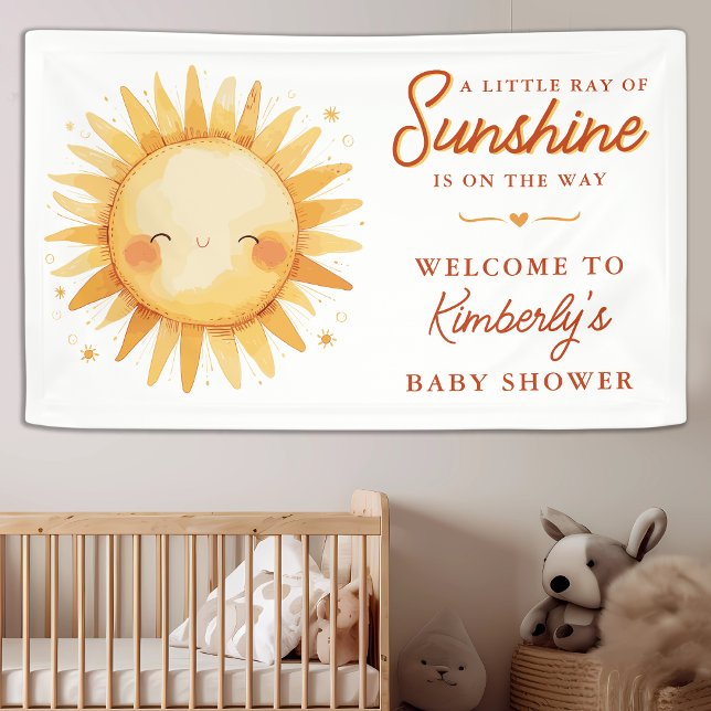 Banderoles Little Ray Of Sunshine Boho Welcome Baby Shower (Créateur téléchargé)