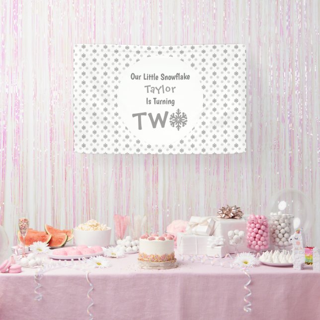 Banderoles Little Snowflake 2e anniversaire (Fête)