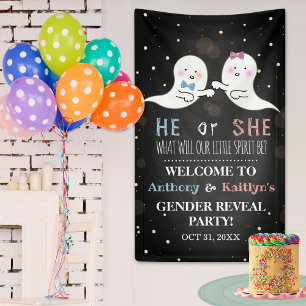 Banderoles Little Spirit Halloween Ghosts Gender Reveal Party