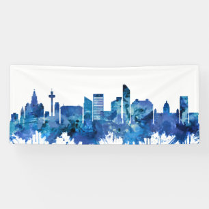 Banderoles Liverpool Angleterre Skyline Blue