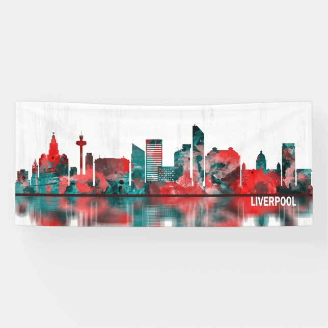 Banderoles Liverpool England Skyline (Horizontal)