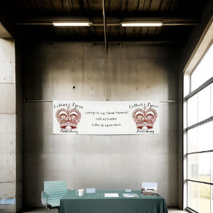 Banderoles Livre Signer Couronne cerise rouge