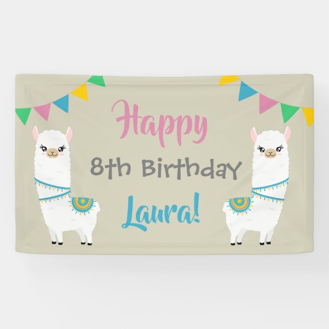 Banderoles Llama Anniversaire (Horizontal)