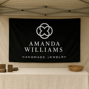 Banderoles Logo Clover Moderne Boutique Luxe Noir