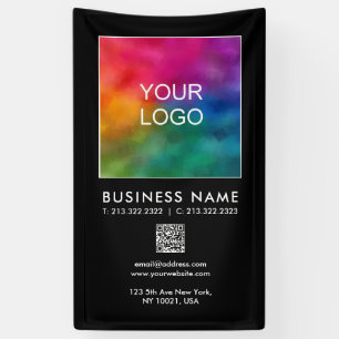 Banderoles Logo de l'entreprise Code QR Moderne Modèle Vertic