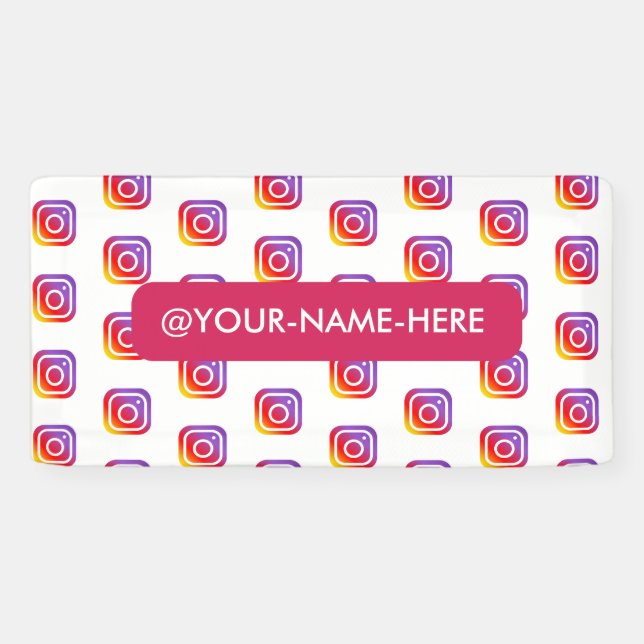 Banderoles logo de l'entreprise personnalisé instagram arrièr (Horizontal)
