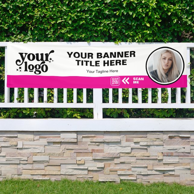 Banderoles Logo de l'entreprise QR Code photo intérieur extér (Créateur téléchargé)