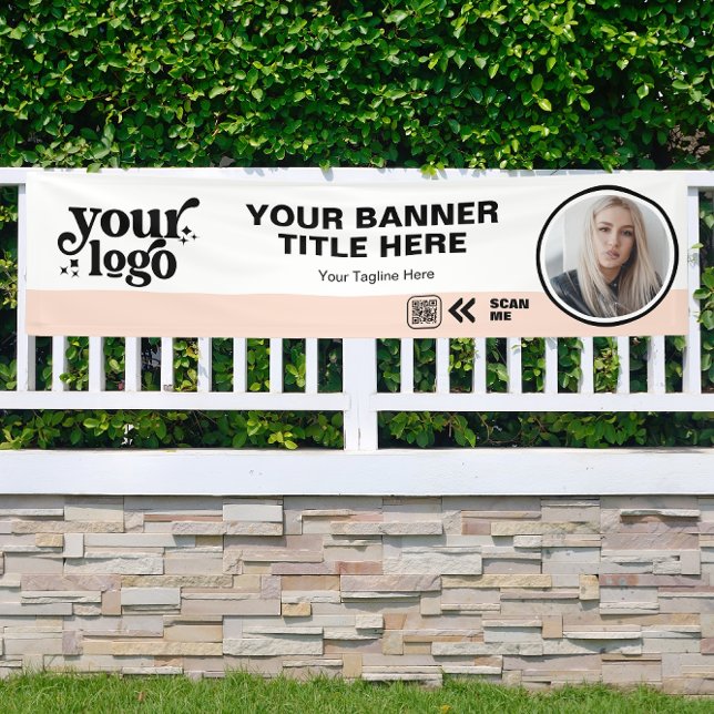 Banderoles Logo de l'entreprise QR Code photo intérieur extér (Créateur téléchargé)