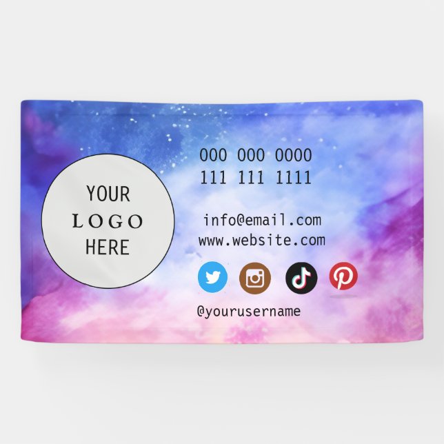 Banderoles Logo de médias sociaux d'entreprise instagram mini (Horizontal)