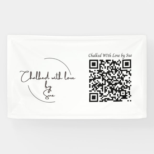 Banderoles Logo de nom d'entreprise personnalisable & Code QR (Horizontal)