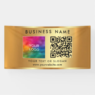 Banderoles Logo de texte personnalisé Faux Gold Scannable Cod