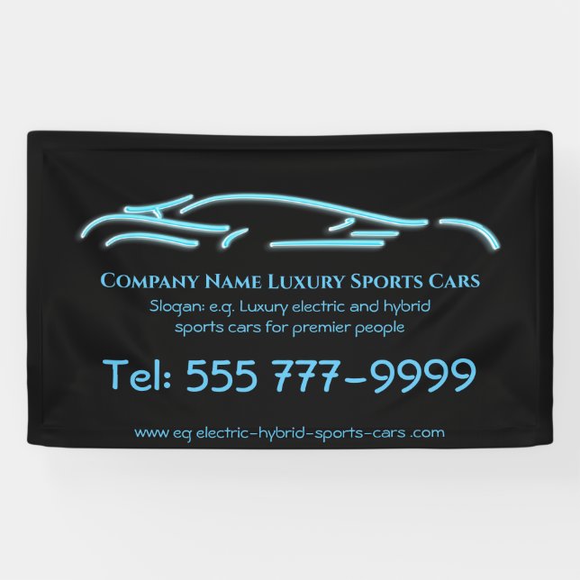 Banderoles Logo de voiture de luxe - Ice Blue Sports Car sur  (Horizontal)