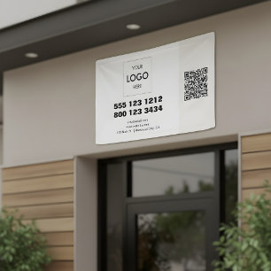 Banderoles Logo d'entreprise Code QR Moderne Minimaliste