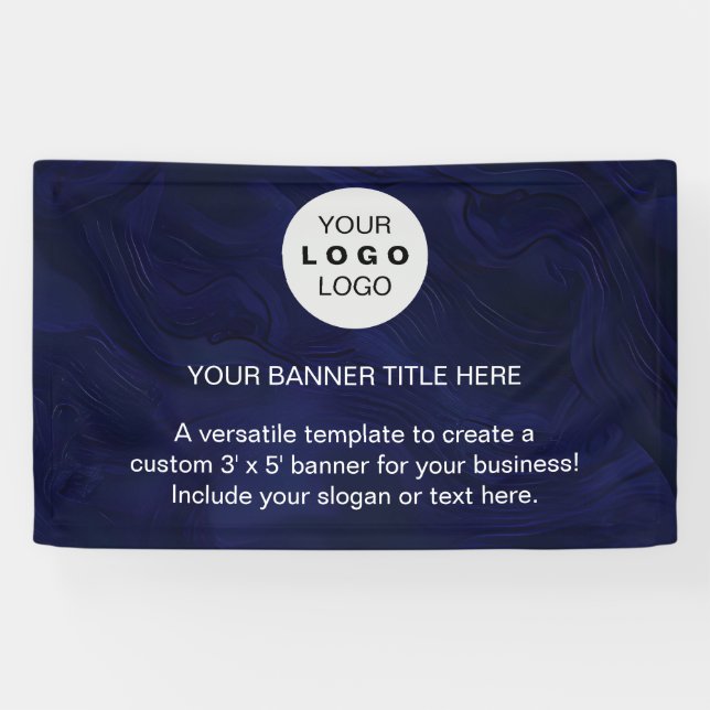 Banderoles Logo d'entreprise Marine Blue Professional 5" (Horizontal)