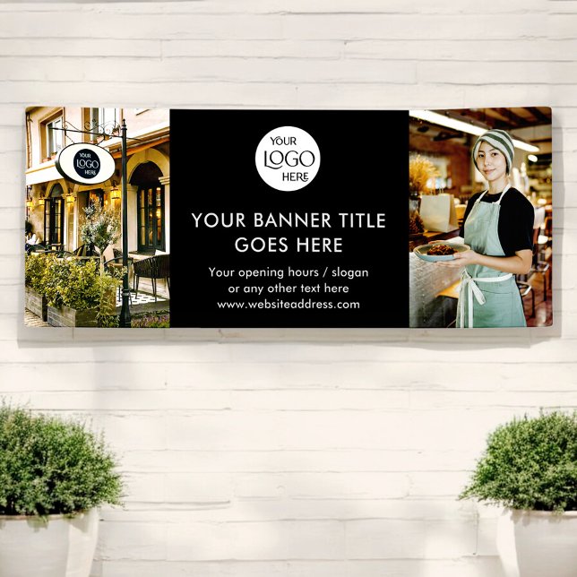 Banderoles Logo d'entreprise minimaliste noir photo professio (Créateur téléchargé)