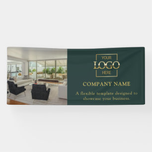Banderoles Logo d'entreprise minimaliste simple en vinyle pro