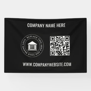Banderoles Logo d'entreprise personnalisé Code et site Web