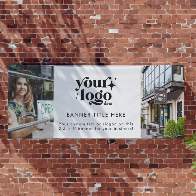Banderoles Logo d'entreprise personnalisé Grand ouverture 2 p (Créateur téléchargé)