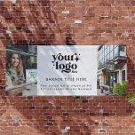 Banderoles Logo d'entreprise personnalisé Grand ouverture 2 p<br><div class="desc">Grand glam d'ouverture ! Notre bannière avec logo personnalisé,  2 photos et texte,  parfait pour les débuts des grandes entreprises. Fêtons le succès ! 🎉 🌟 #GrandOuverture #CustomBanner</div>