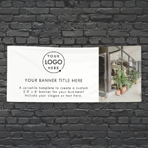 Banderoles Logo d'entreprise Photo moderne minimaliste blan