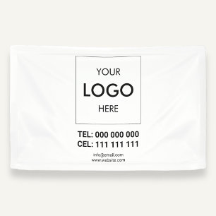 Banderoles Logo d'entreprise Publicité Blanc