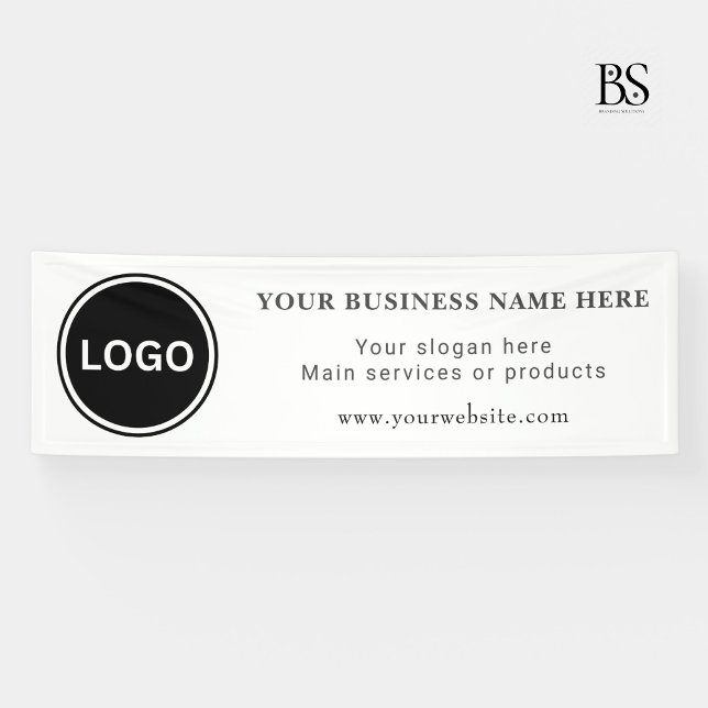 Banderoles Logo d'entreprise simple modifiable (Simple Business Logo Classic Editable Banner)