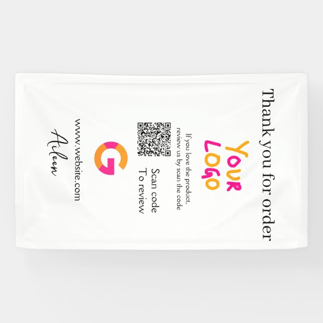 Banderoles logo du site Web d'entreprise de Google avis scann (Horizontal)