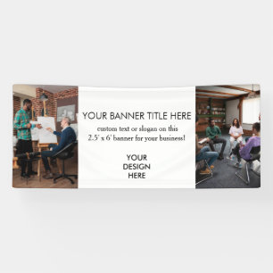 Banderoles Logo Entreprise Photo Moderne Minimaliste Blanch