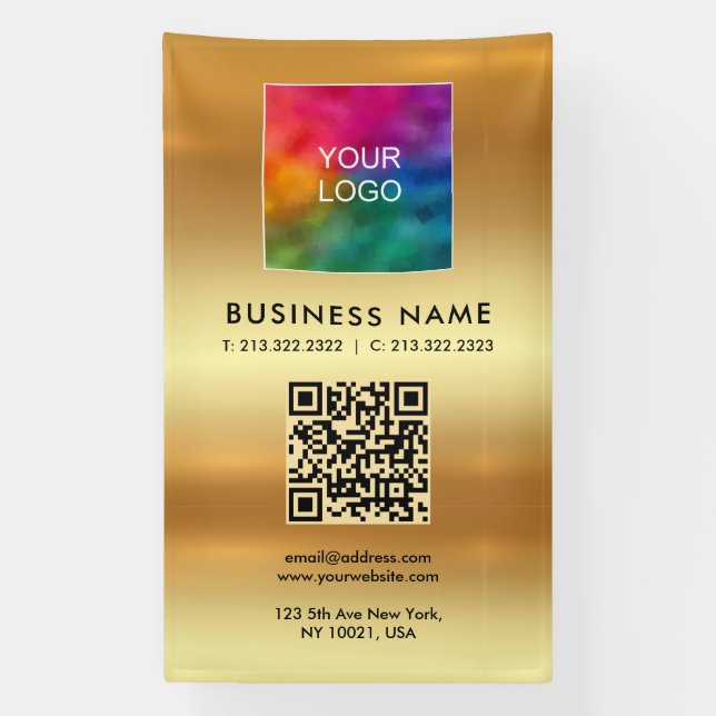 Banderoles Logo Modèle personnalisé Code QR Vertical Grand Gl (Verticale)