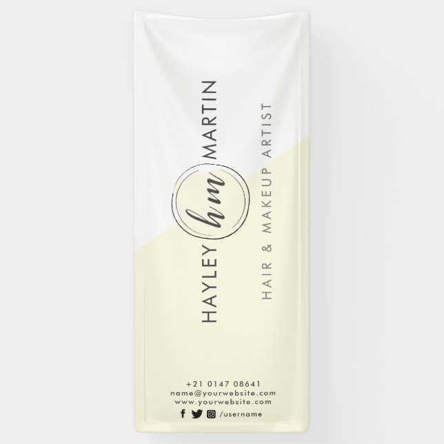 Banderoles Logo Personnalisé Artiste De Maquillage Ou Salon I (Vertical)