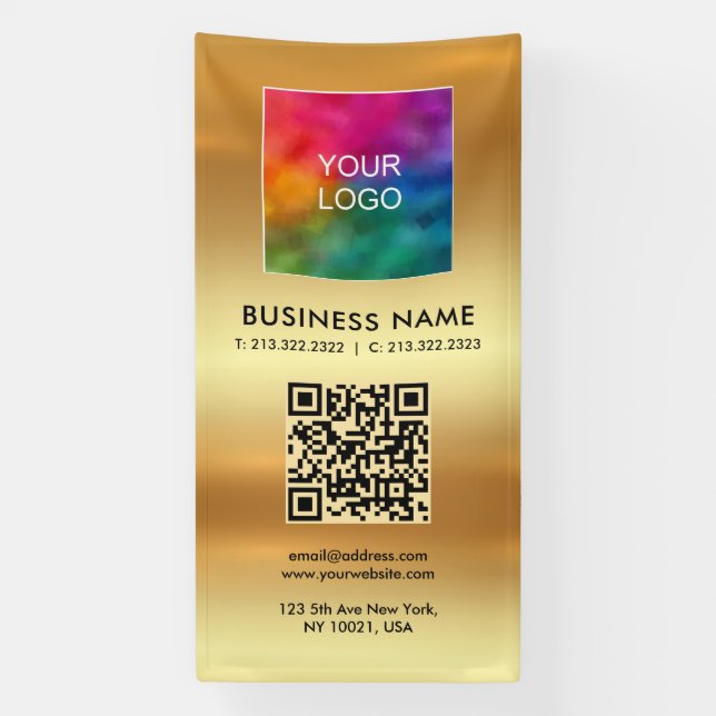 Banderoles Logo personnalisé Code QR Modèle vertical Glamor (Verticale)