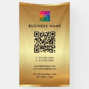 Banderoles Logo personnalisé QR Code Gold Marque extérieure v