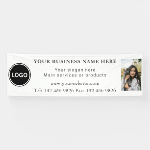 Banderoles Logo Photo Entreprise Coordonnées Modifiable
