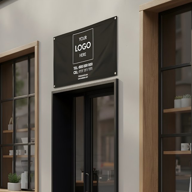 Banderoles Logo professionnel minimaliste Noir professionnel (Créateur téléchargé)