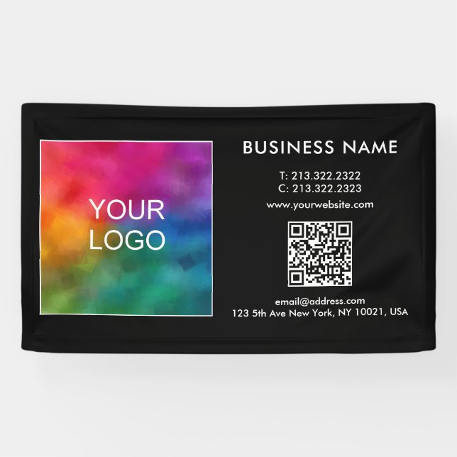 Banderoles Logo professionnel personnalisé Code QR Modèle mod (Horizontal)
