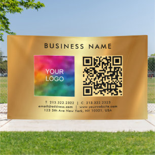 Banderoles Logo professionnel QR Code Gold Outdoor Promotionn