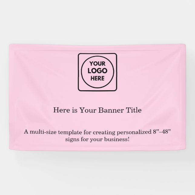 Banderoles Logo rose pâle | Marque professionnelle (Horizontal)