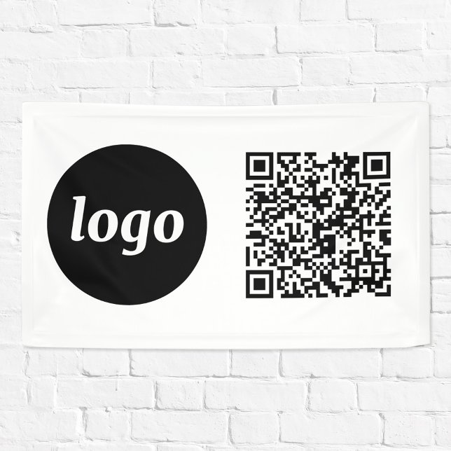 Banderoles Logo simple et code QR pour entreprise (Logo  with QR code business promotional banner)