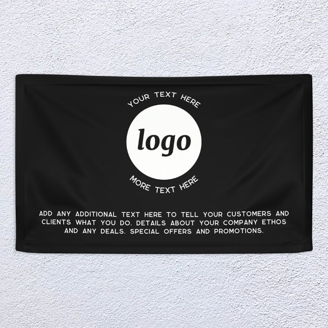 Banderoles Logo simple et commerce de texte (Logo with custom text promotional business banner)