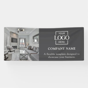 Banderoles Logo Simple Minimaliste pour Entreprise Vinyle Pro