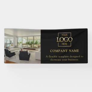 Banderoles Logo Simple Minimaliste pour Entreprise Vinyle Pro