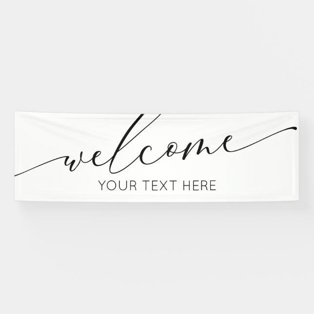 Banderoles Lona WELCOME black and white Sign banner backdrop  (Horizontal)