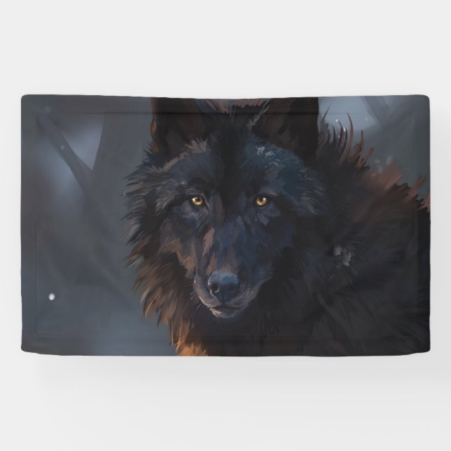 Banderoles Loup noir (Horizontal)