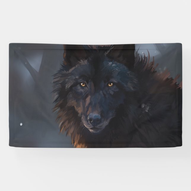 Banderoles Loup noir (Horizontal)