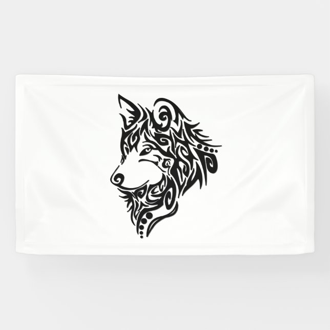 Banderoles Loup tribal (Horizontal)