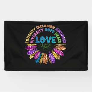 Banderoles LOVE Equality Inclusion Hope Peace